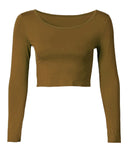 Copper Cropped Long Sleeve Body Shirt