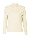 Cream High Neck Long Sleeve Full Body Shirt