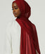 Crimson Crinkle Chiffon Hijab Scarf