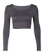 Charcoal Cropped Long Sleeve Body Shirt