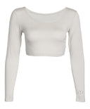 White Cropped Long Sleeve Body Shirt