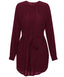 Dark Cherry Long Sleeves Modest Basic Blouse