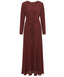 Dark Copper Chiffon Classic A-Line Long Sleeves Modest Maxi Abaya Dress