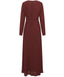 Dark Copper Chiffon Classic A-Line Long Sleeves Modest Maxi Abaya Dress