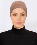 Dark Mink Ruched Mesh Cap