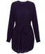 Deep Plum Long Sleeves Modest Basic Blouse
