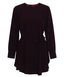 Maple Red Brown Long Sleeves Modest Draped Blouse