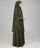 Deep Olive Green 2-Piece Prayer Set (Jilbab)