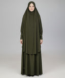 Deep Olive Green 2-Piece Prayer Set (Jilbab)