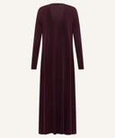 Burgundy A-Line Long Sleeves Jersey Cardigan