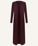 Burgundy A-Line Long Sleeves Jersey Cardigan