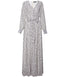 Gachi Spring Stream Wrap Long Sleeves Modest Maxi Dress