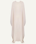White Peach Overlay Cape A-Line Dress