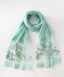 Mint Sequins Embroidered Organza Hijab