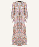 Ice Blue Fil Coupe Floral Tiered Maxi Cardigan