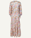 Ice Blue Fil Coupe Floral Tiered Maxi Cardigan