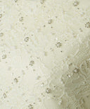 Ivory Cream Embellished Lace A-Line Maxi Dress