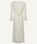 Ivory Cream Embellished Lace A-Line Maxi Dress