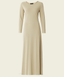 Ivory Long Sleeve Maxi Slip Dress