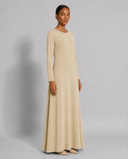 Ivory Long Sleeve Maxi Slip Dress