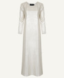 Ivory Overlay Cape Gown A-Line Maxi Dress
