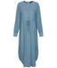 Tealish Long Sleeves Modest Midi Dress