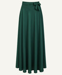 Jewel Green Flared Chiffon Skirt