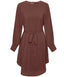 Light Cocoa Buttoned Cuff Long Sleeves Modest Tunic