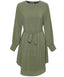 Light Sage Buttoned Cuff Long Sleeves Modest Tunic