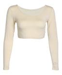 Off-White Cropped Long Sleeve Body Shirt