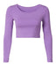 Lilac Cropped Long Sleeve Body Shirt