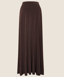 Mahogany Brown A-Line Jersey Maxi Skirt