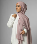  Mauve Hijab Textured Chiffon Scarf
