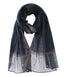 Midnight Blue Beads Organza Hijab