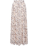 Mixed Spot Print Pleated Chiffon Skirt