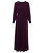 Mulberry Pleated Long Sleeves Modest Maxi Dress