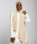 Natural Beige Jersey Maxi Hijab Scarf