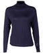 Navy High Neck Long Sleeve Body Shirt | Tee Shirt