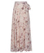 Neutral Floral Modest Flared Maxi Skirt