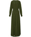 Olive Wrap Long Sleeves Modest Maxi Dress