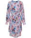 Painterly Floral Buttoned Cuff Long Sleeves Modest Tunic