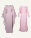 Powder Pink Embellished Side Panel Kaftan