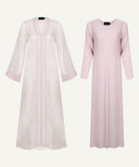 Pink Peach Long Bell Sleeve Cardigan Set