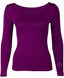 Plum Long Sleeve Body Tee Shirt