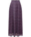 Plum Floral Pleated Modest Maxi Chiffon Skirt