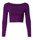 Plum Cropped Long Sleeve Body Shirt