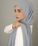 Powder Grey Chiffon Hijab