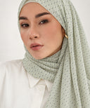 Sage Green Polka Dot Chiffon Hijab