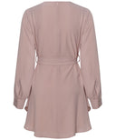 Rose Dust Long Sleeves Draped Blouse