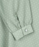 Sage Green Polka Dot Flared Maxi Dress